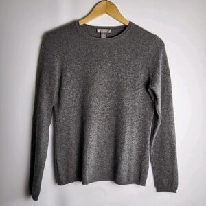 CHARTER CLUB Sweater Women S 100% Cashmere 2Ply Charcoal Gray Pullover Soft Cozy